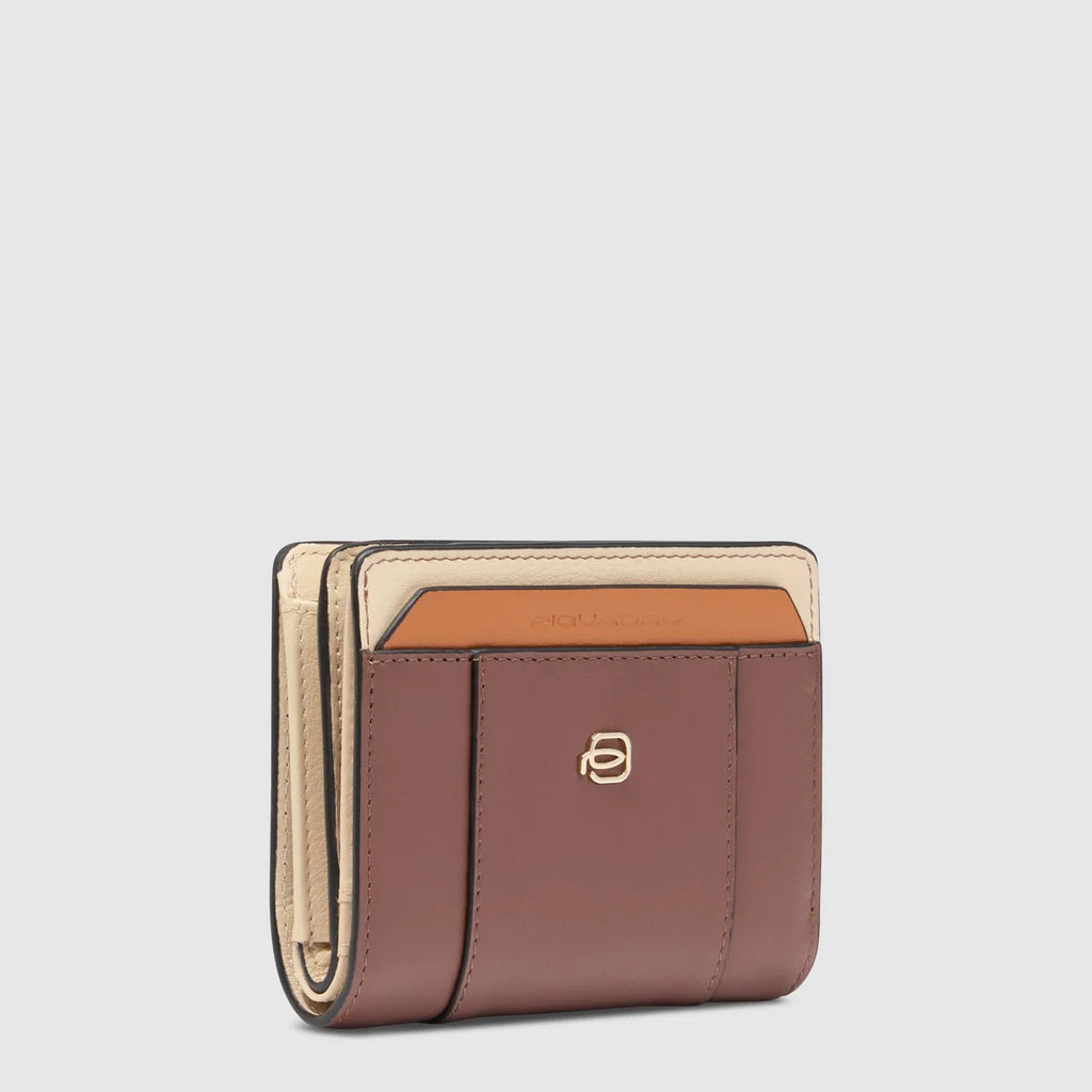 Portafogli da donna piccolo con portamonete Marrone Beige - Qshops (Piquadro)