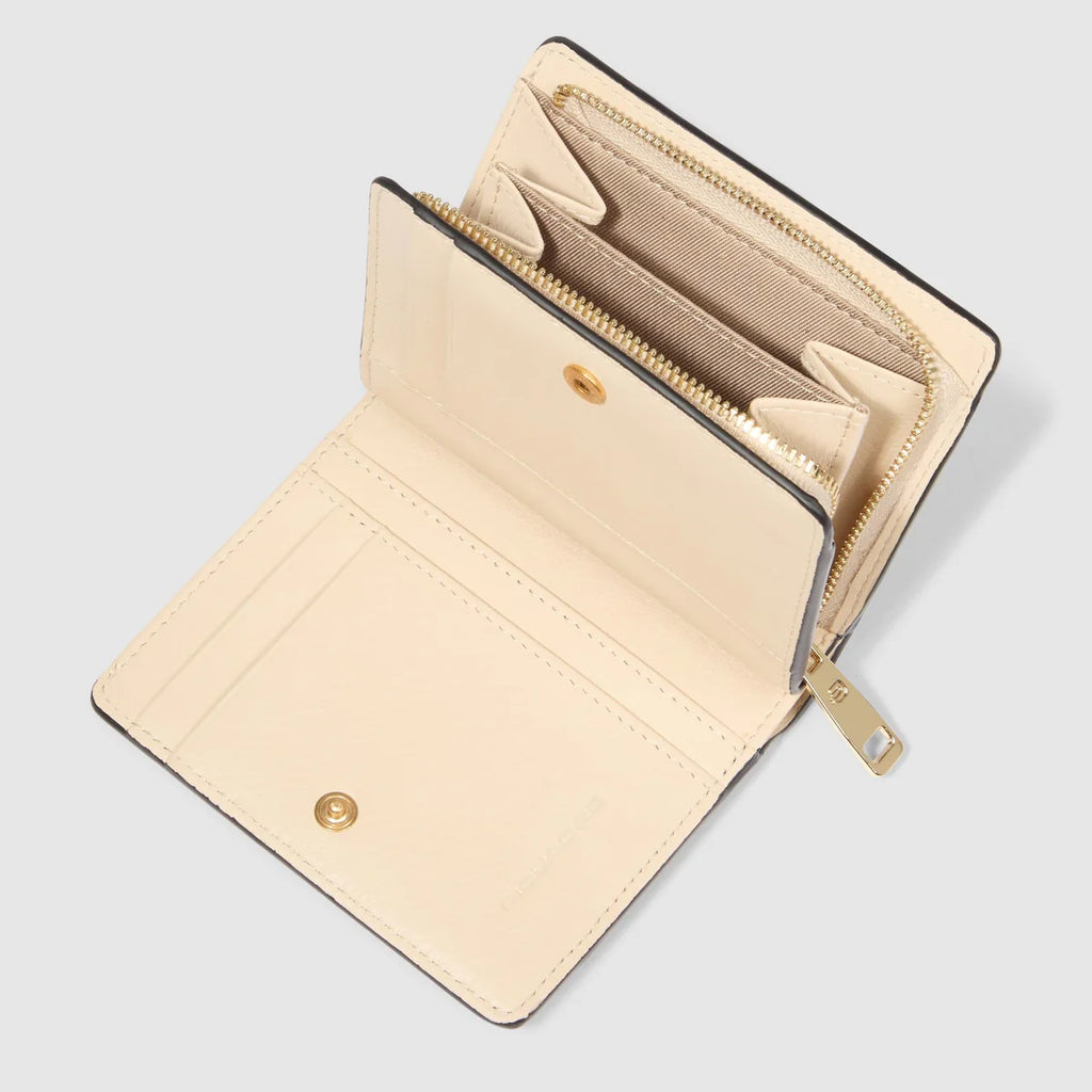 Portafogli da donna piccolo con portamonete Marrone Beige - Qshops (Piquadro)