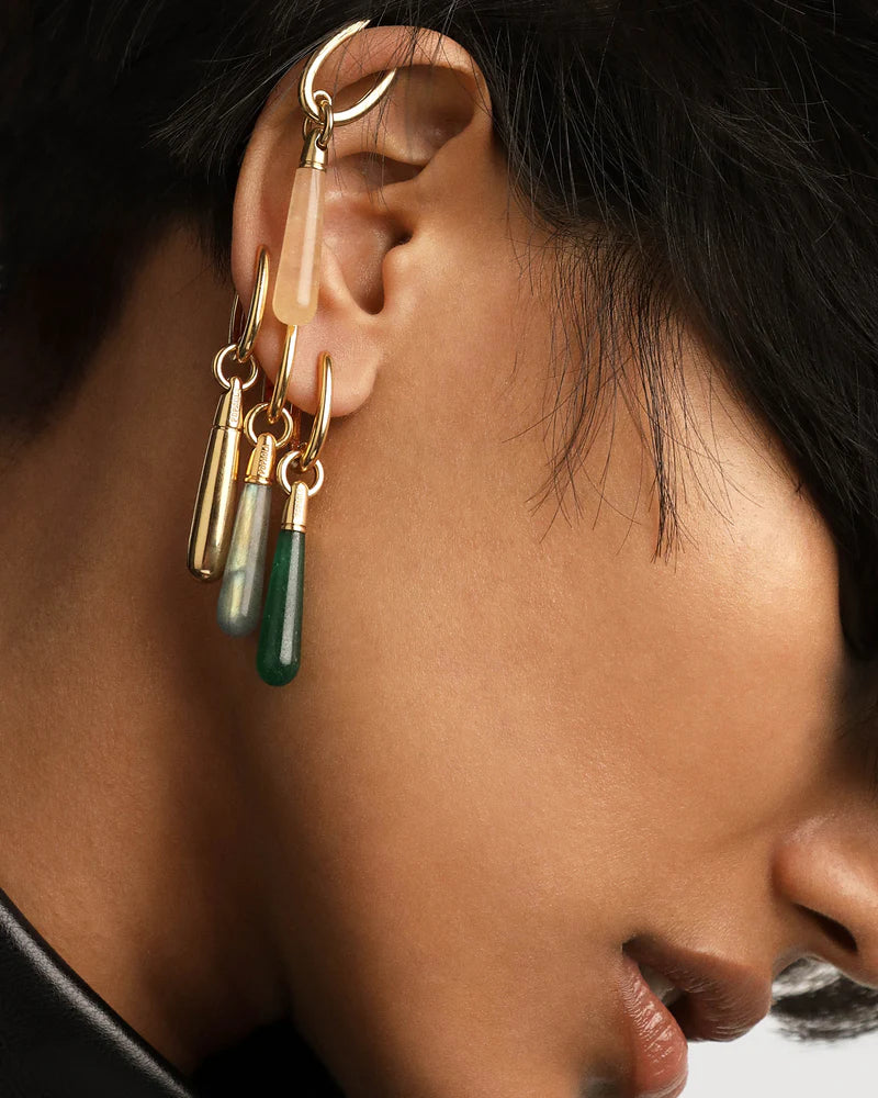 Orecchino a Cerchio Singolo Labradorite Large Jupiter - Qshops (PDPAOLA)