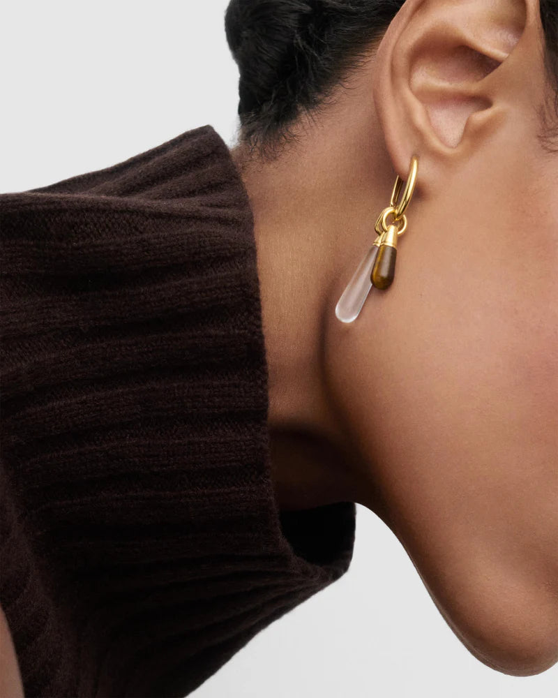 Orecchino a cerchio singolo occhio di tigre Jupiter - Qshops (PDPAOLA)