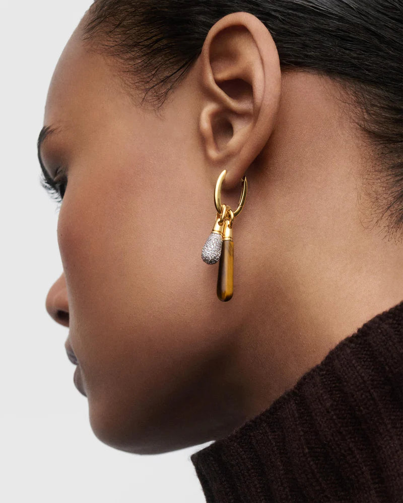 Orecchino a cerchio singolo occhio di tigre large Jupiter - Qshops (PDPAOLA)