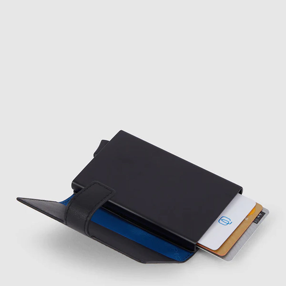 Porta carte di credito in metallo Nero Grigio - Qshops (Piquadro)
