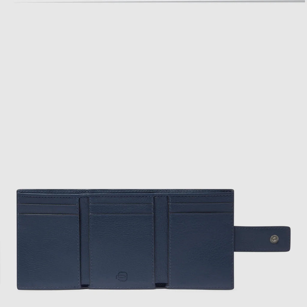 Portafoglio uomo compatto con porta monete Blu - Qshops (Piquadro)