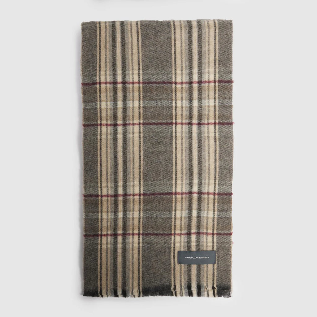 Sciarpa uomo con motivo madras check Marrone - Qshops (Piquadro)