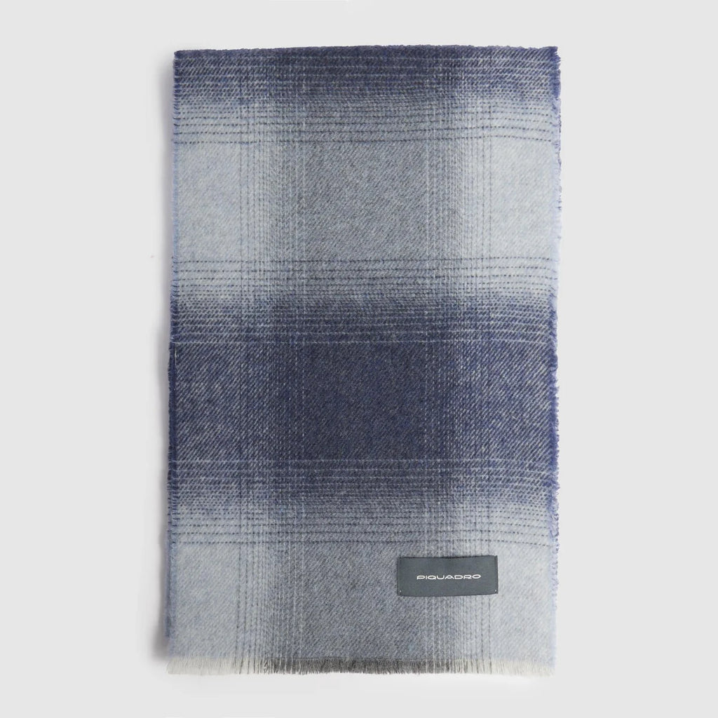 Sciarpa uomo in lana e cashmere Blu Grigio - Qshops (Piquadro)