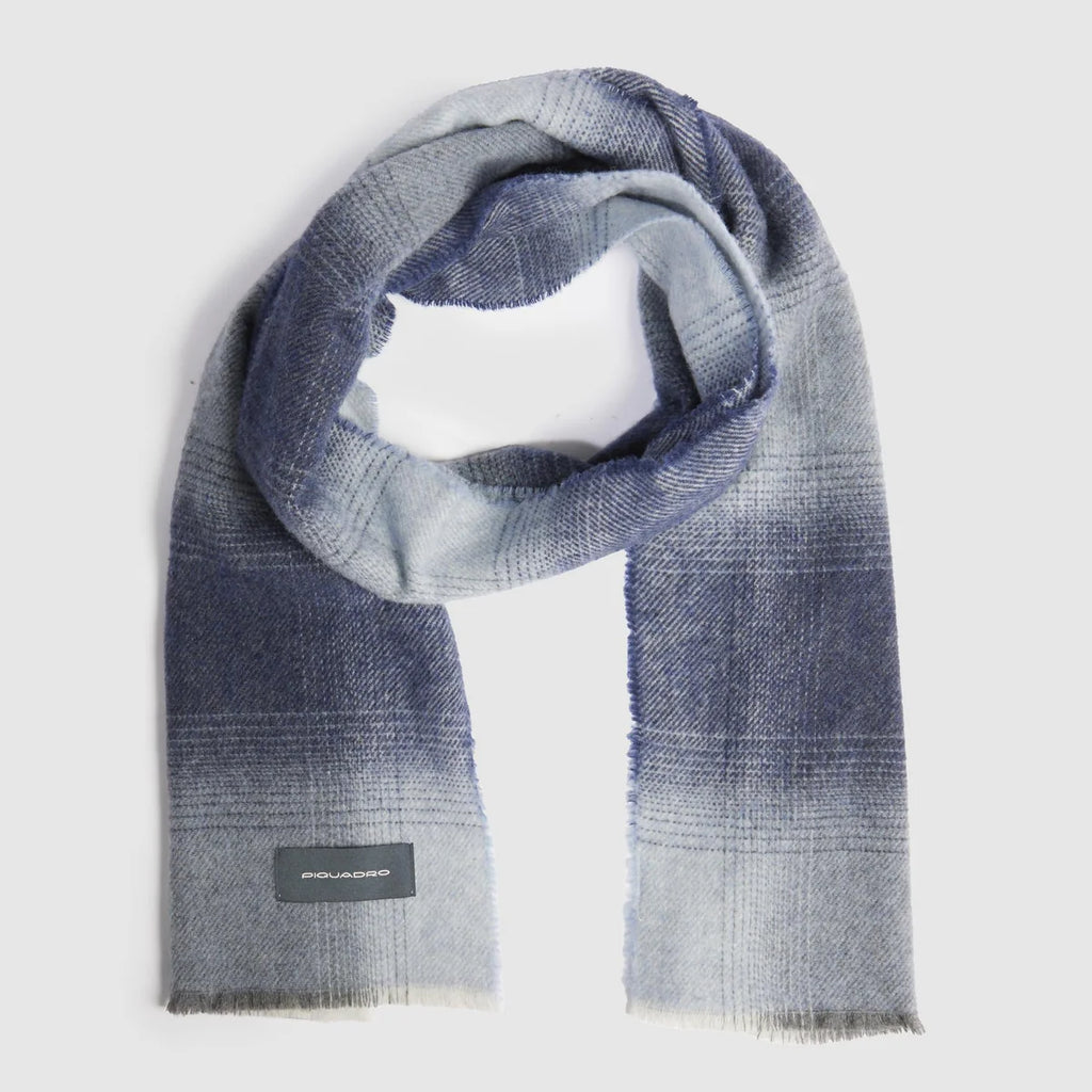 Sciarpa uomo in lana e cashmere Blu Grigio - Qshops (Piquadro)