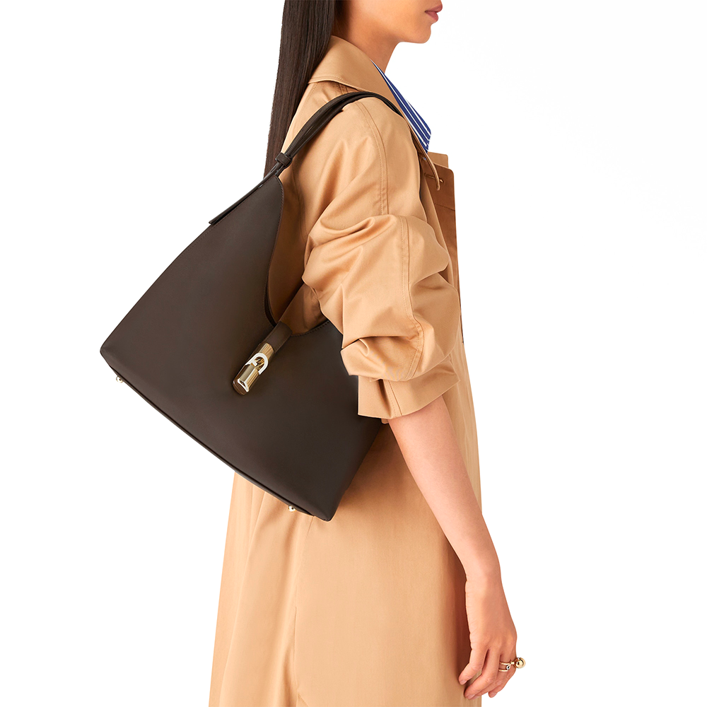 Furla Goccia Borsa A Spalla M Cioccolato - Qshops (Furla)