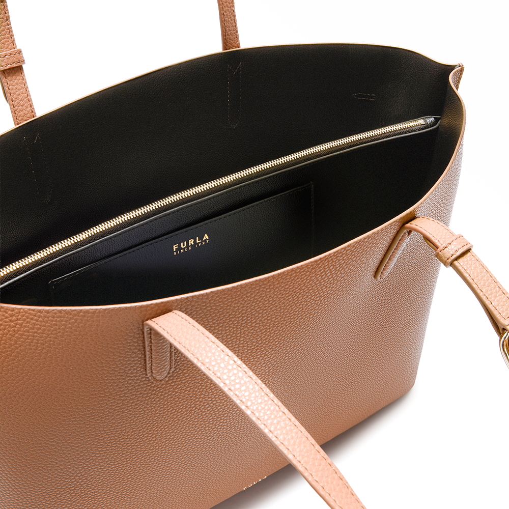 Furla Ava Borsa Shopping L Toffee Nero - Qshops (Furla)