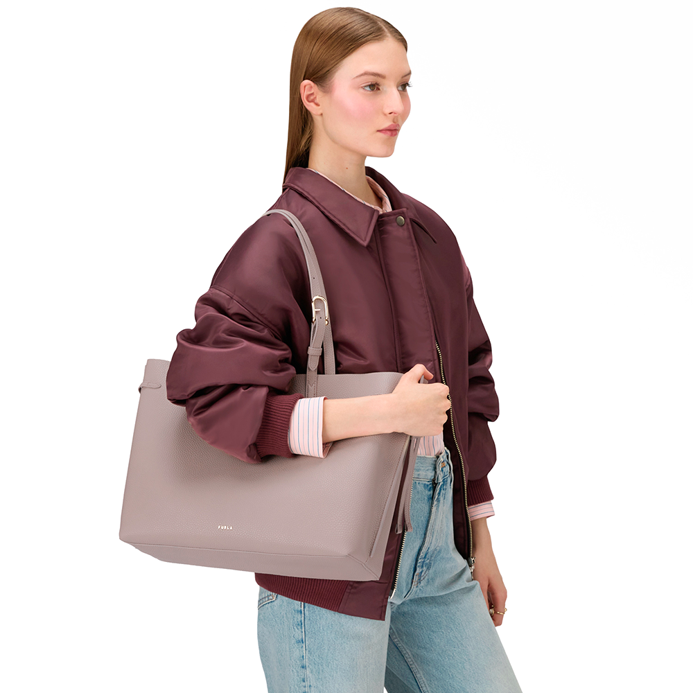 Furla Ava Borsa Shopping L Linen Urban Gray - Qshops (Furla)