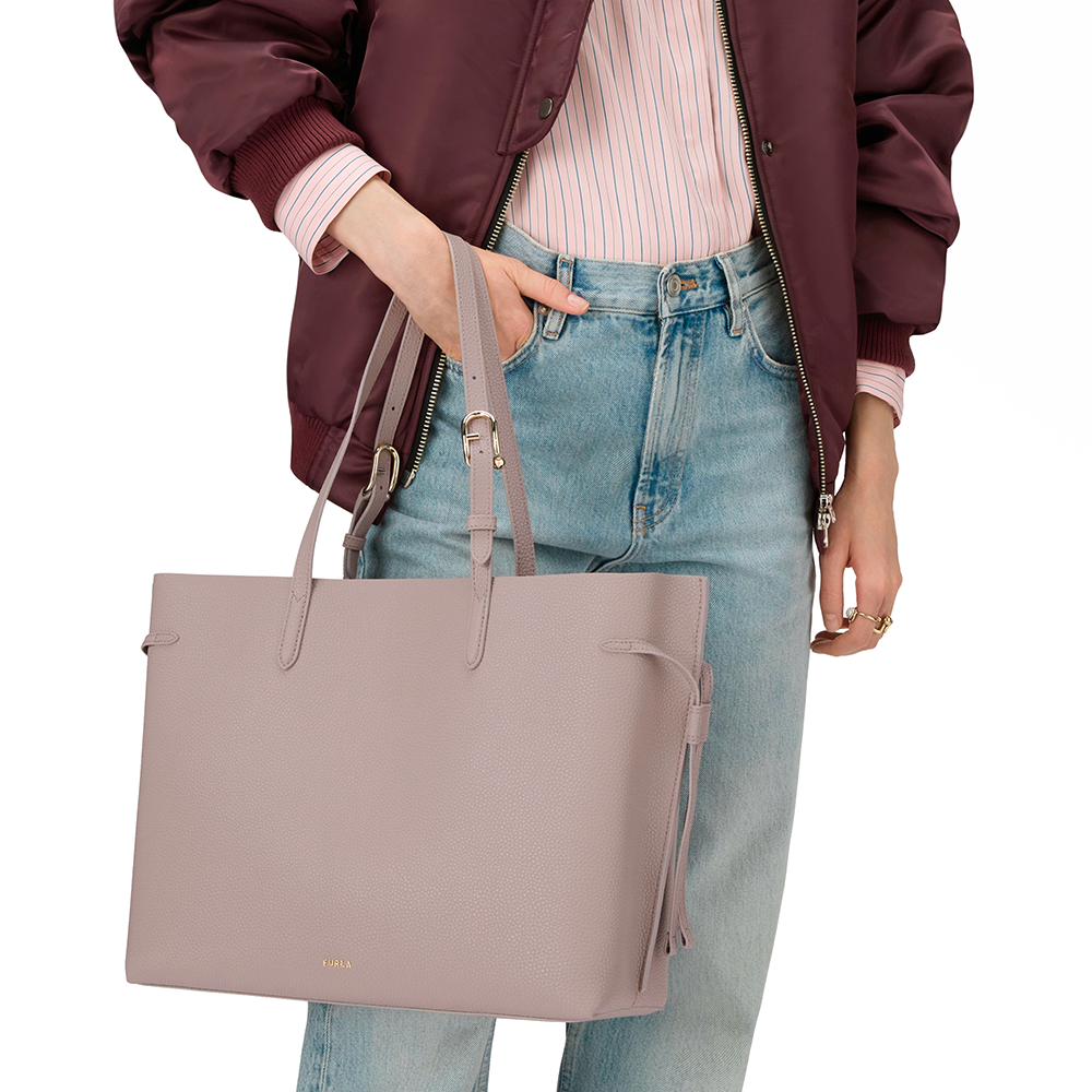 Furla Ava Borsa Shopping L Linen Urban Gray - Qshops (Furla)