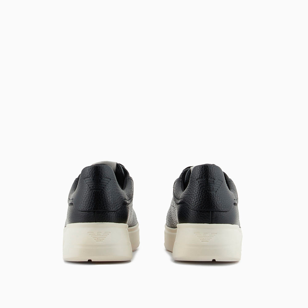 Sneakers in pelle bottalata Nero - Qshops (Emporio Armani)