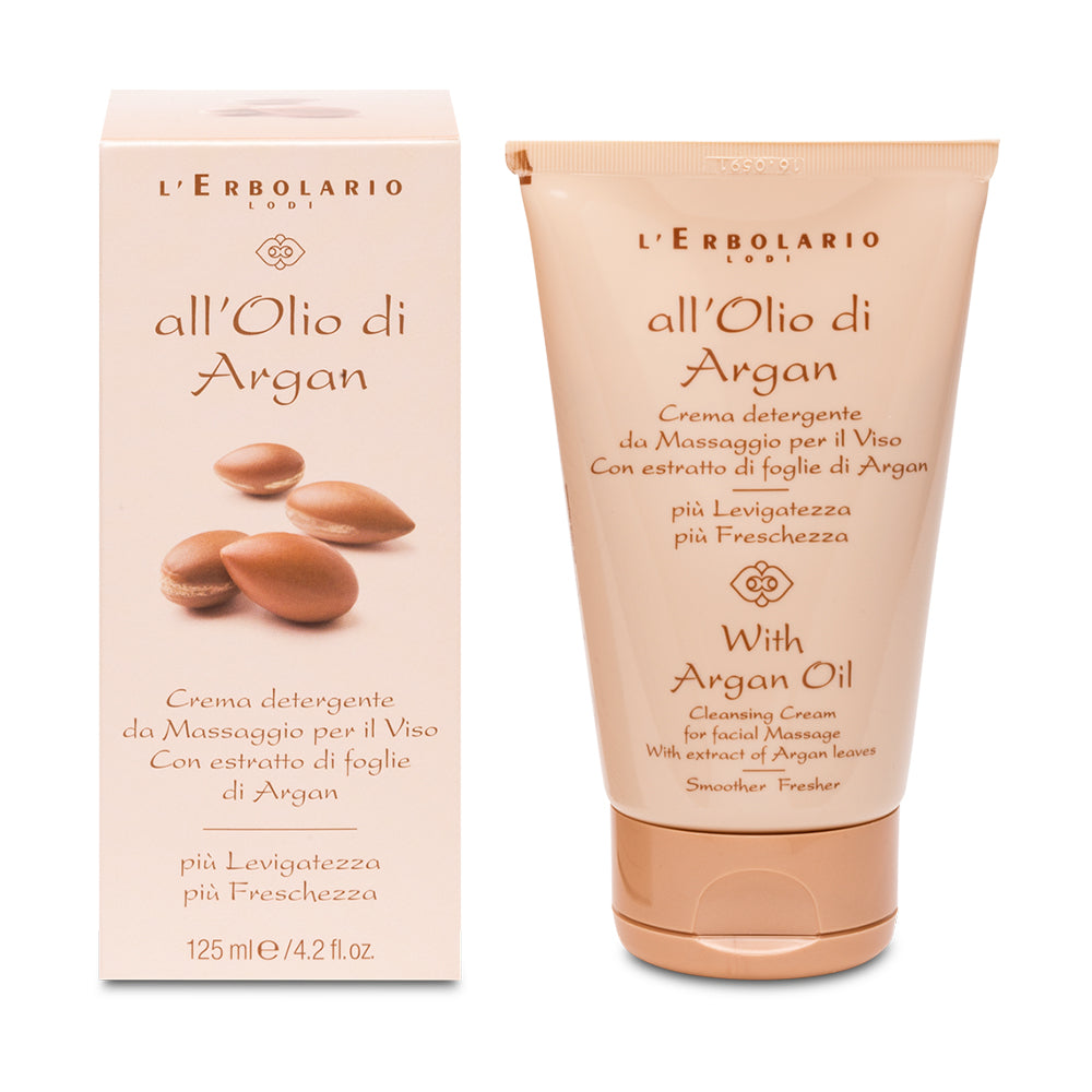 All'Olio di Argan - Crema detergente da massaggio per il viso 125 ml - Qshops (L’Erbolario)