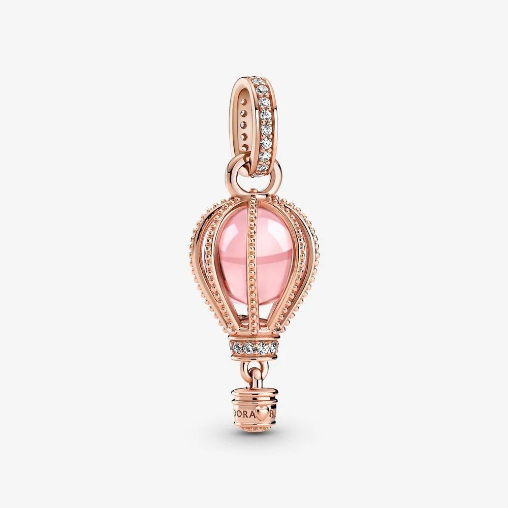 Charm pendente Mongolfiera rosa scintillante - Qshops (Pandora)