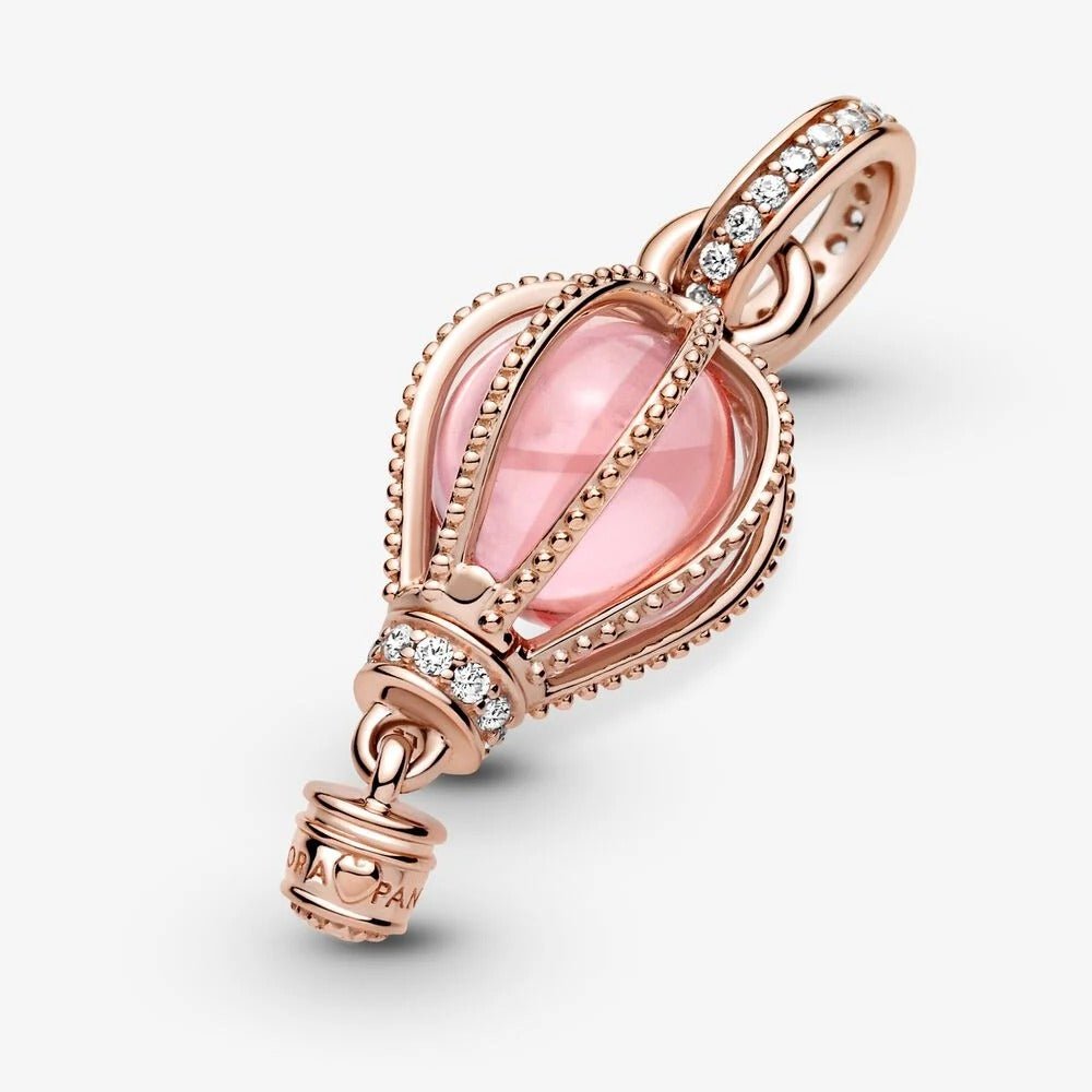 Charm pendente Mongolfiera rosa scintillante - Qshops (Pandora)