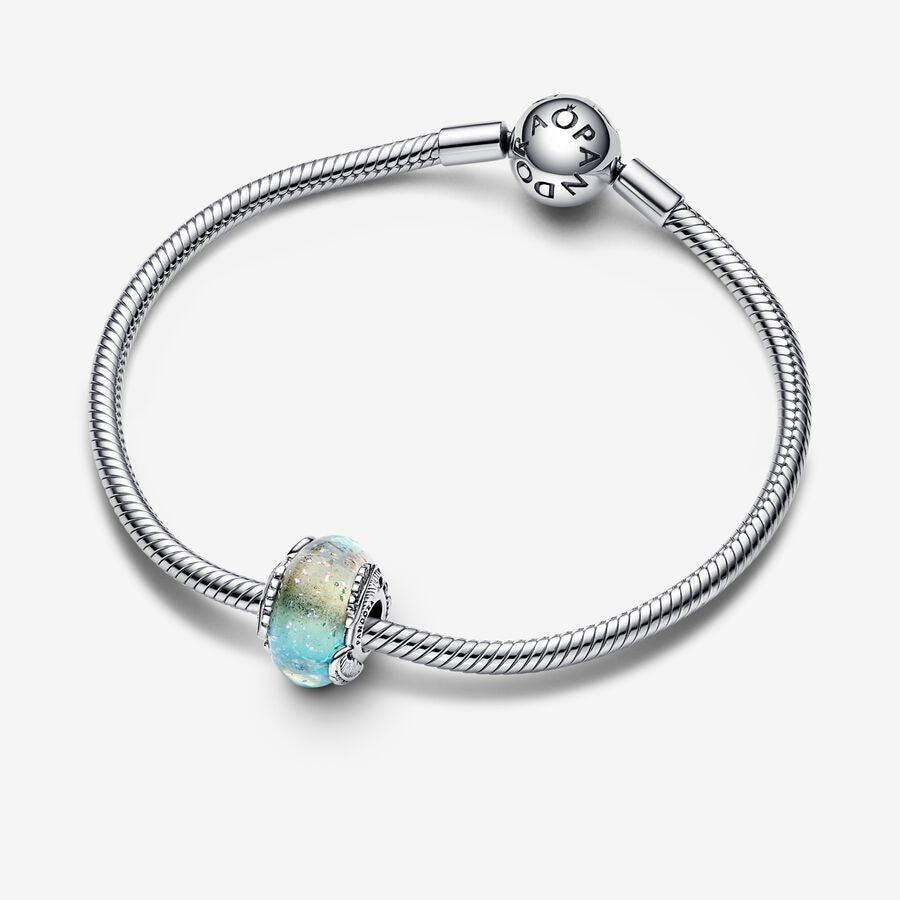 Charm in vetro di Murano multicolore Piuma Curva - Qshops (Pandora)