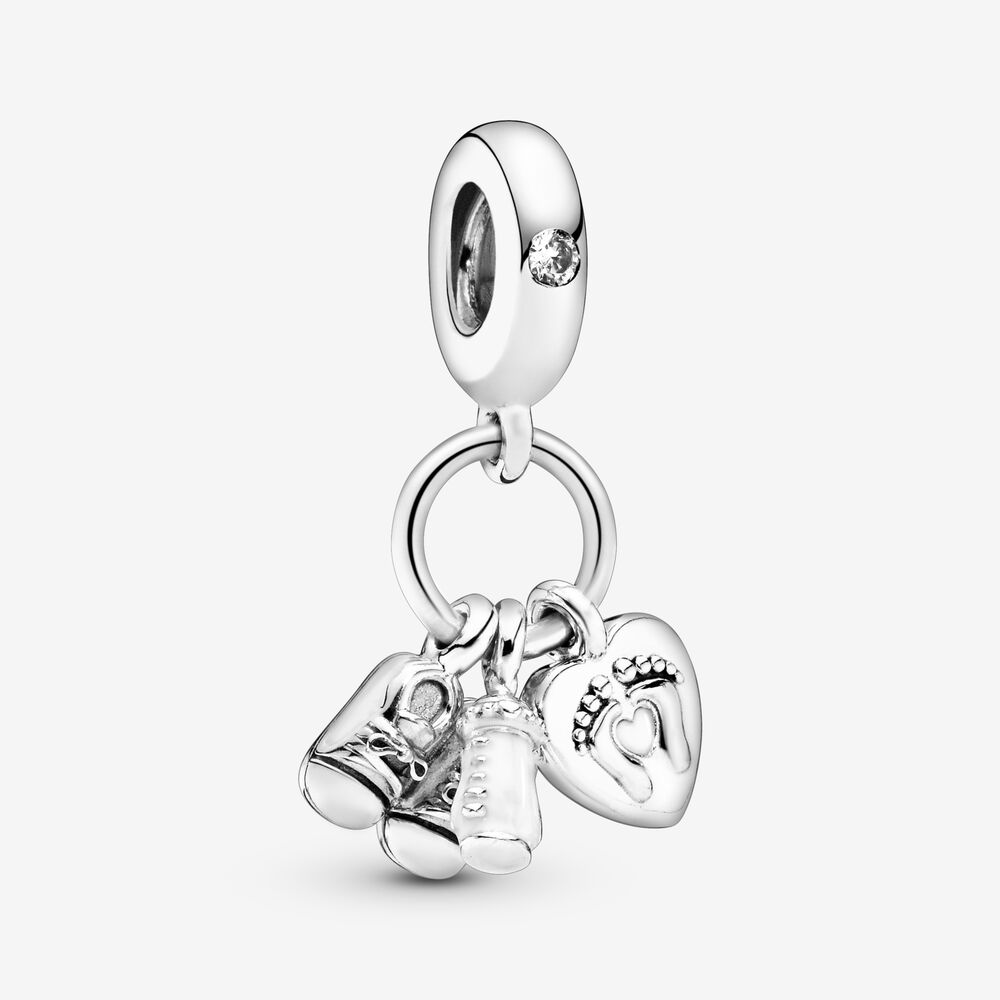 Charm pendente Scarpine e biberon bebè - Qshops (Pandora)