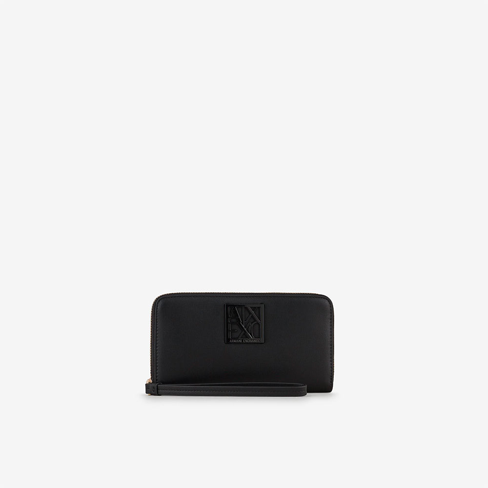Portafoglio con zip e placca logo Nero - Qshops (Armani Exchange)