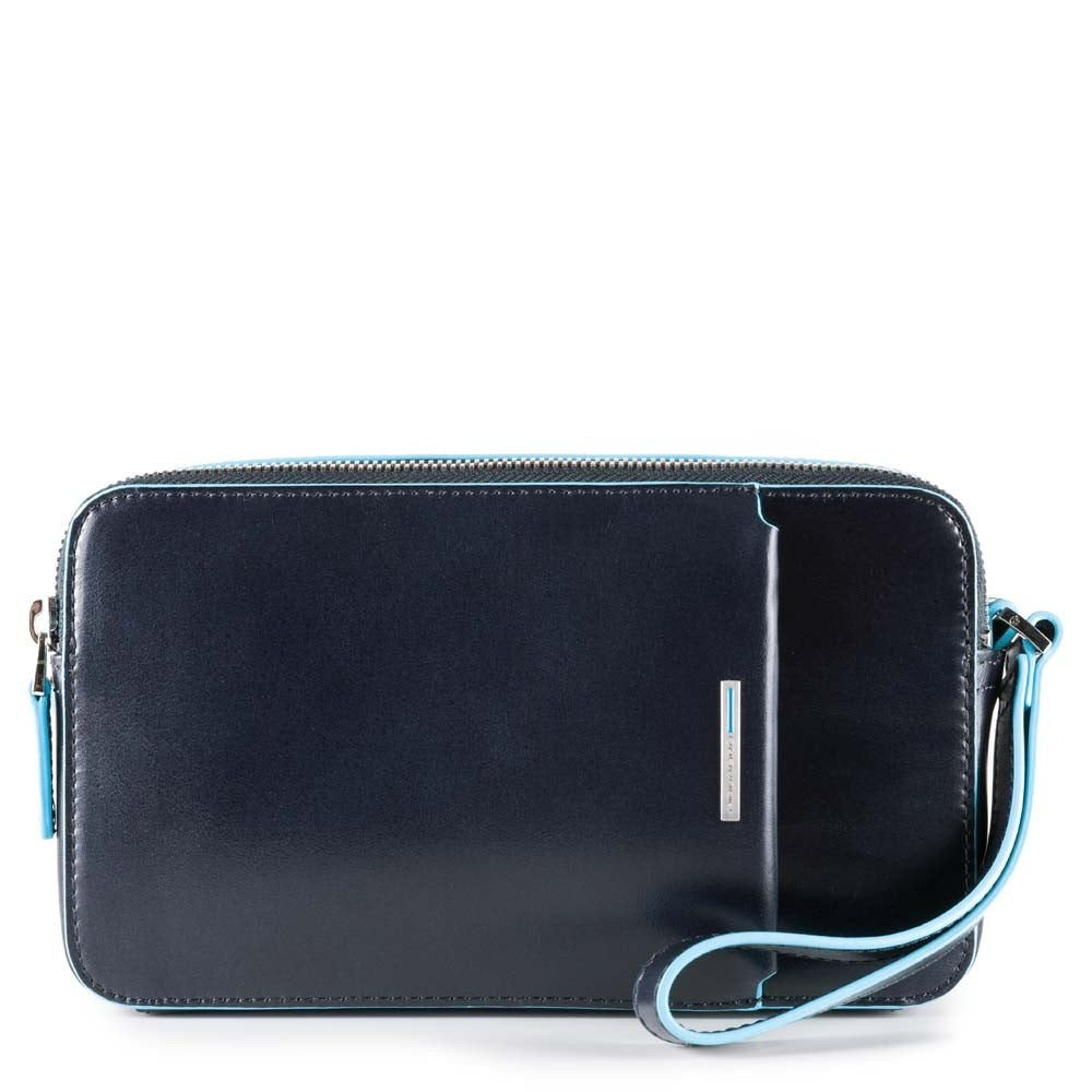 PIQUADRO Pochette Uomo AC5940BR2R - In Nylon E Pelle, Colore Blu - Foto 8