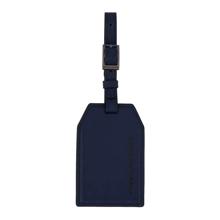 Address Tag in pelle con logo PQD inciso Blu - Qshops (Piquadro)