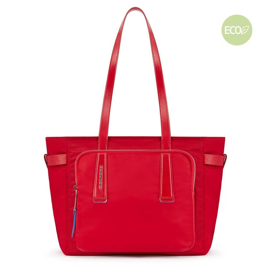 Qshops Borsa Donna Piquadro in Tessuto Riciclato Ryan Rossa