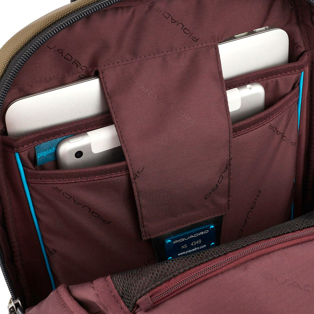 Zaino porta computer e porta iPad in tessuto Brief 2 Verde - Qshops (Piquadro)