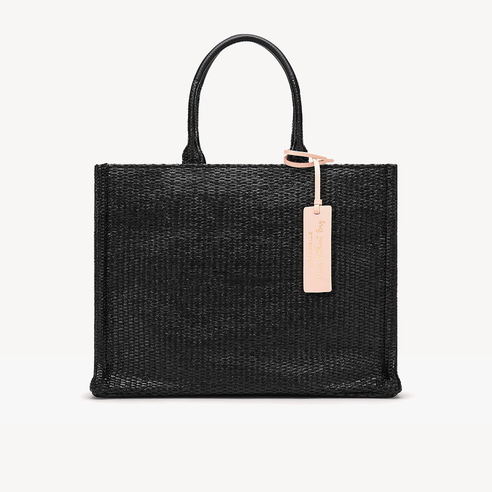 Never Without Bag Straw Mon Nero - Qshops (Coccinelle)
