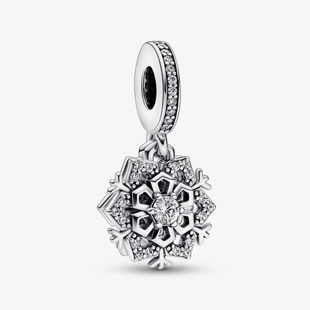 Charm Pendente Doppio Fiocco di Neve Scintillante - Qshops (Pandora)