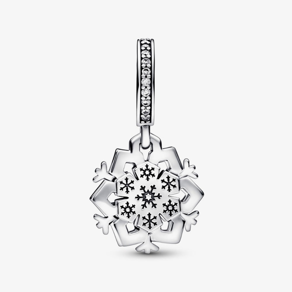 Charm Pendente Doppio Fiocco di Neve Scintillante - Qshops (Pandora)