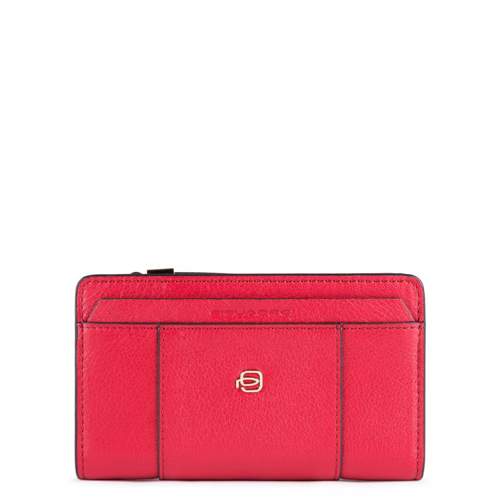 Portafoglio donna con porta monete pelle Circle Rosso - Qshops (Piquadro)