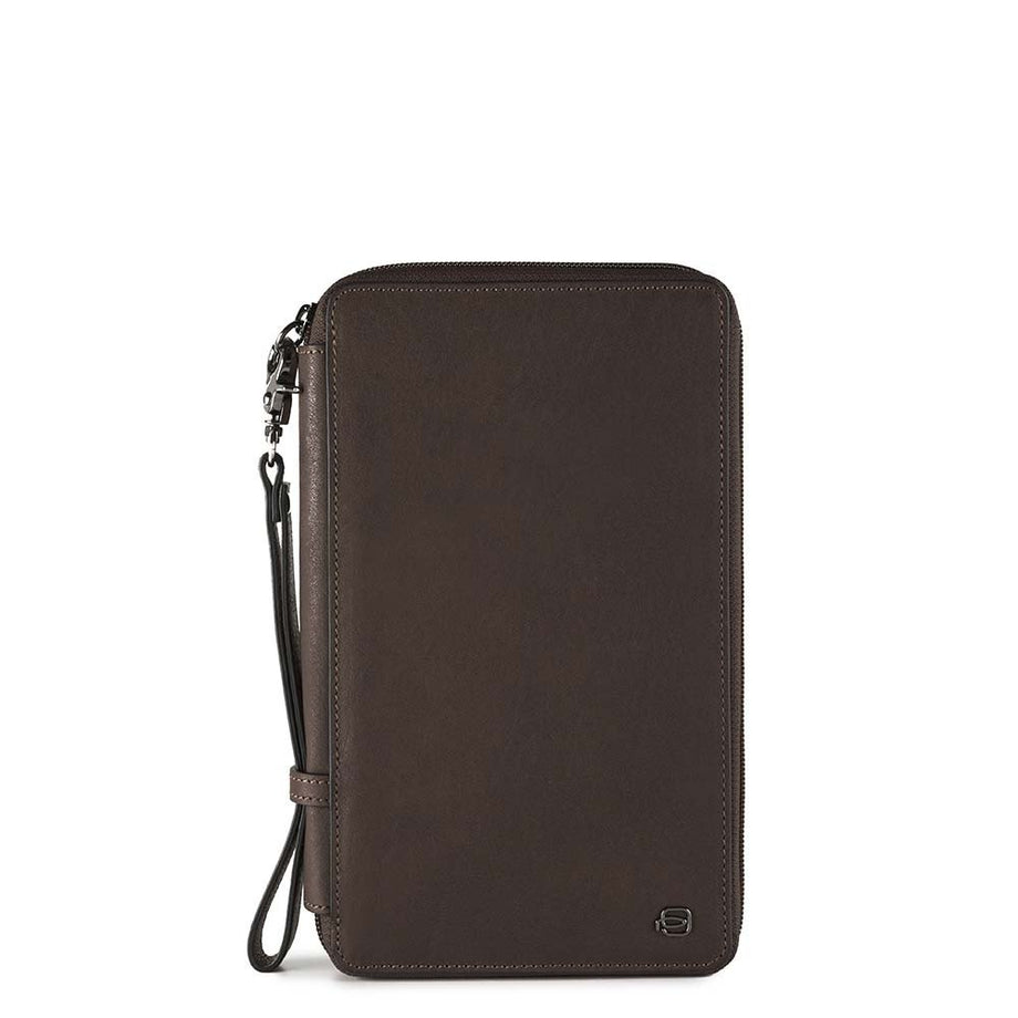 Porta documenti da viaggio con porta carte di credito Black Square