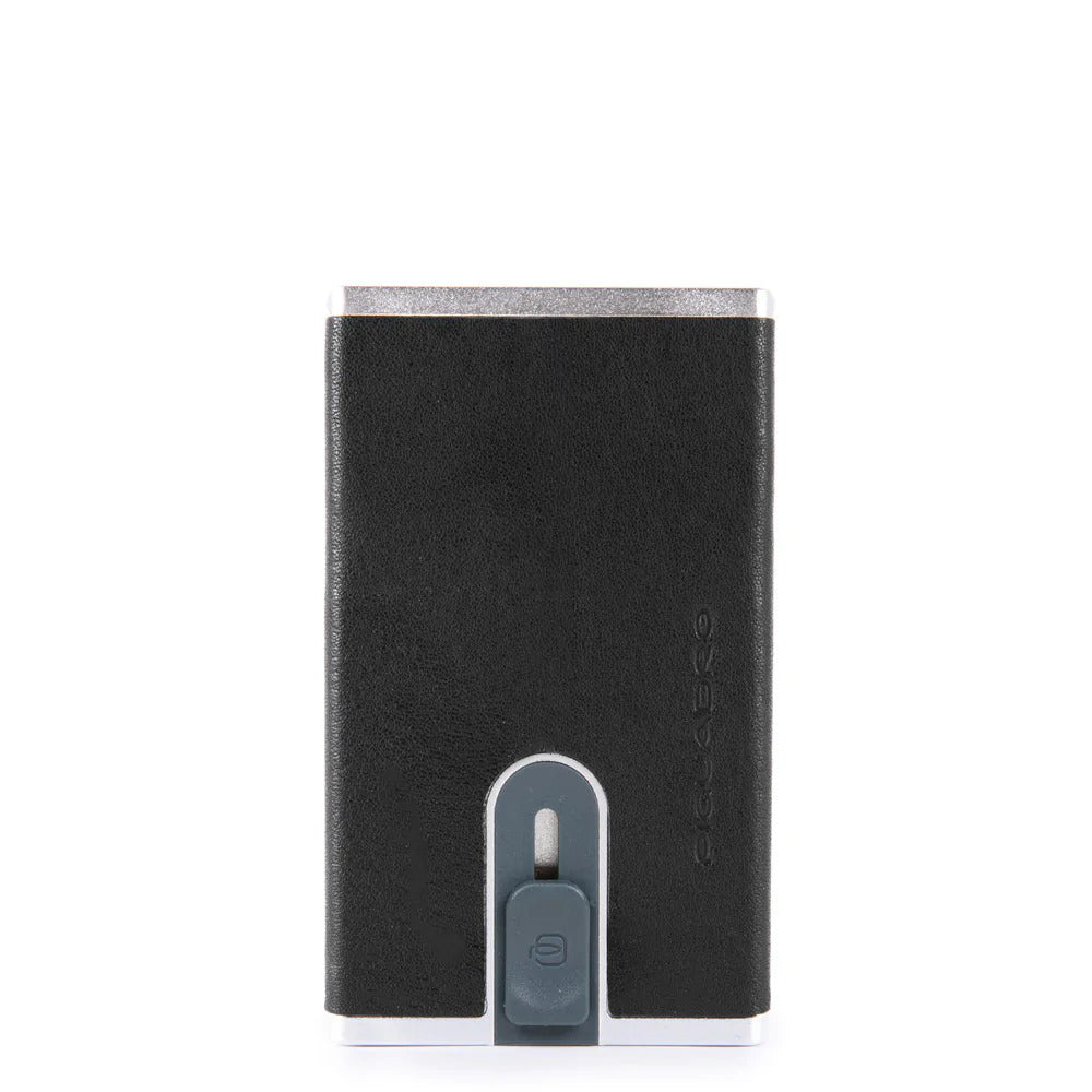 Compact wallet Nero per carte di credito con sliding sy Black Square - Qshops (Piquadro)
