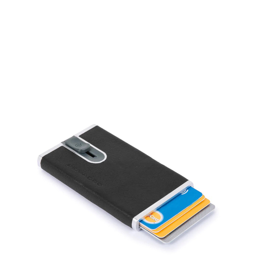 Compact wallet Nero per carte di credito con sliding sy Black Square - Qshops (Piquadro)