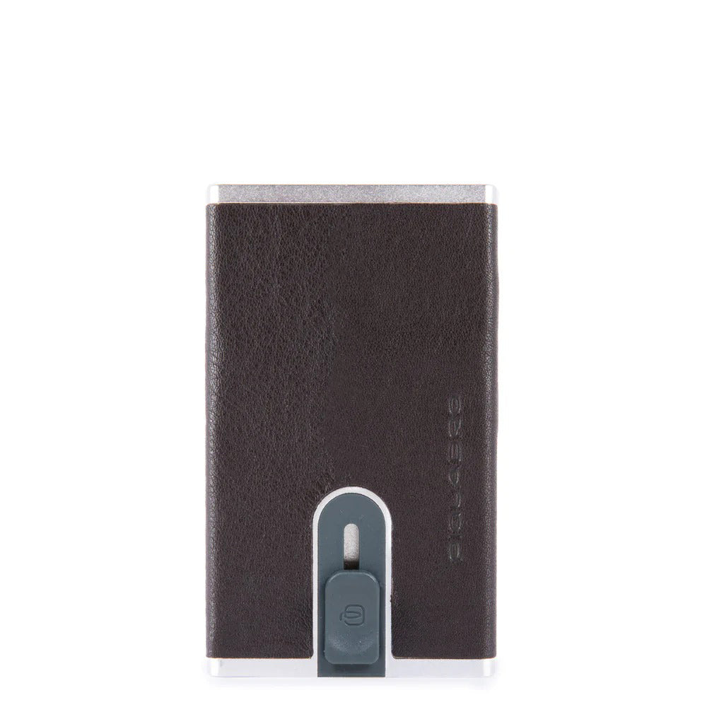 Compact wallet Testa di Moro per carte di credito con sliding sy Black Square - Qshops (Piquadro)