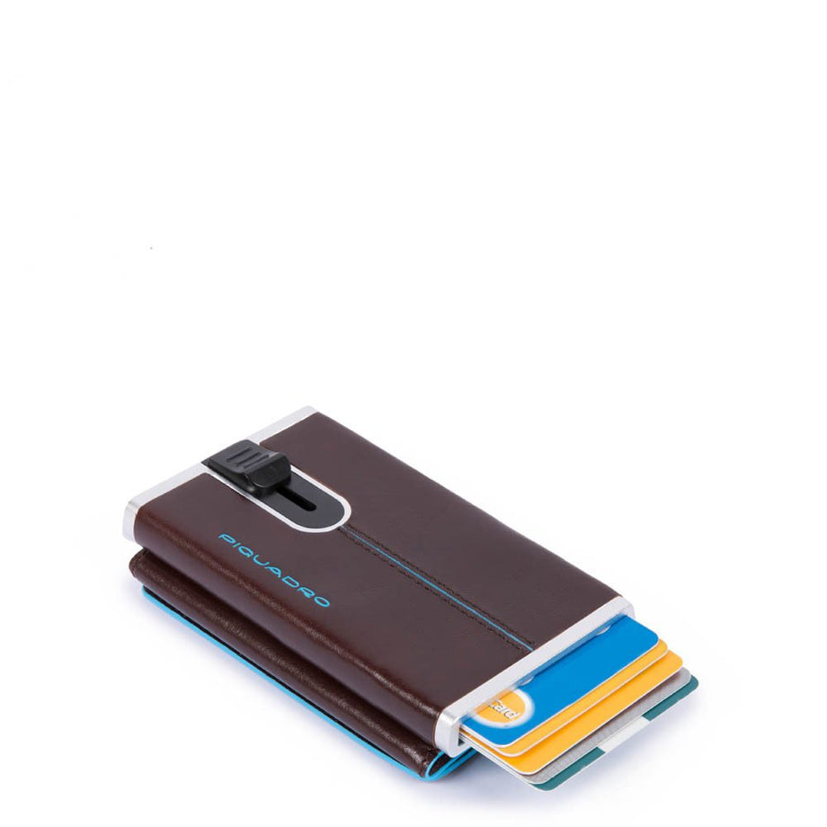 Compact Wallet Per Banconote E Carte Di Credito Blue Square Qshops