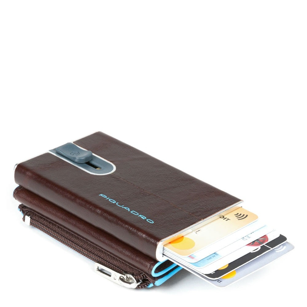 Compact wallet Mogano per banconote e carte di credito Blue Square - Qshops (Piquadro)