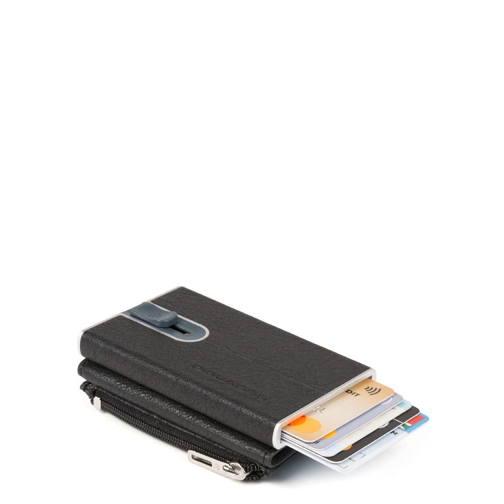 Compact wallet per banconote e carte di credito co Black Square Nero - Qshops (Piquadro)