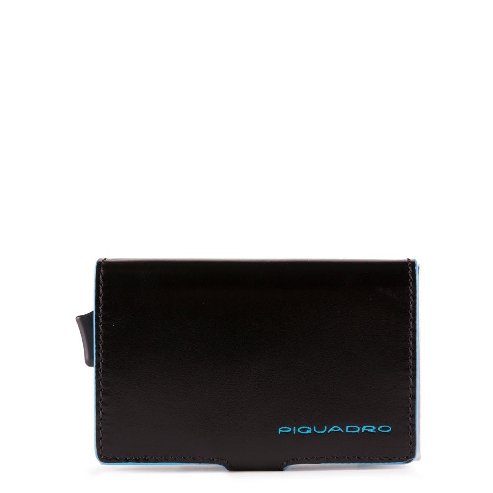 Porta carte di credito Nero in metallo Blue Square - Qshops (Piquadro)