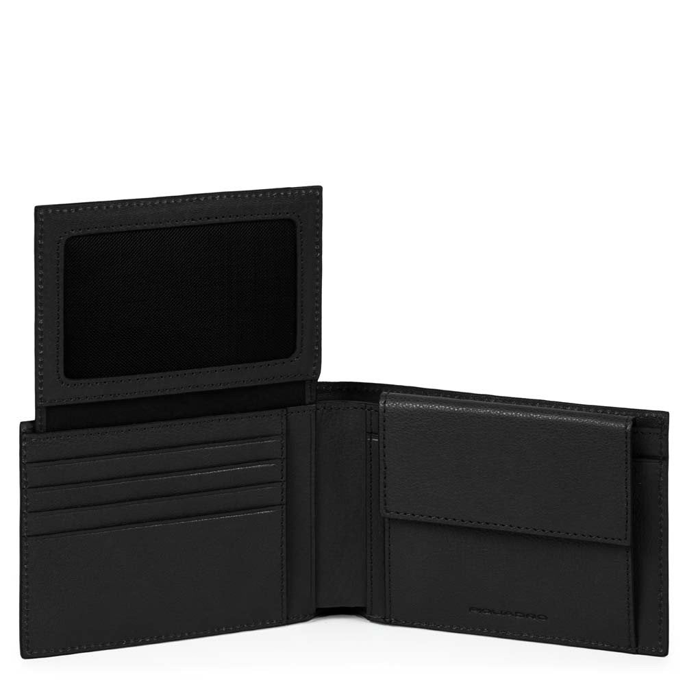 Portafoglio uomo con portamonete/porta carte anti-frode RFID Black Square - Qshops (Piquadro)