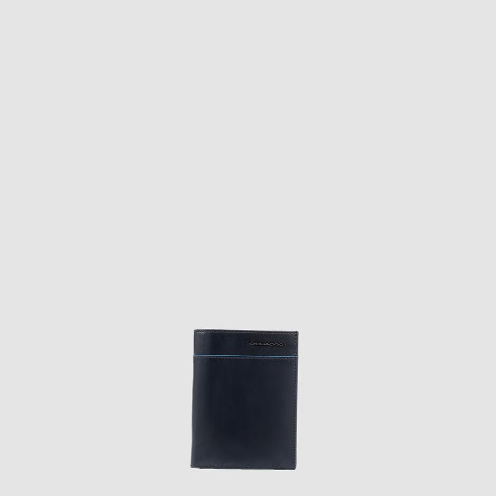 Portafoglio uomo verticale in pelle B2 Revamp Blu - Qshops (Piquadro)