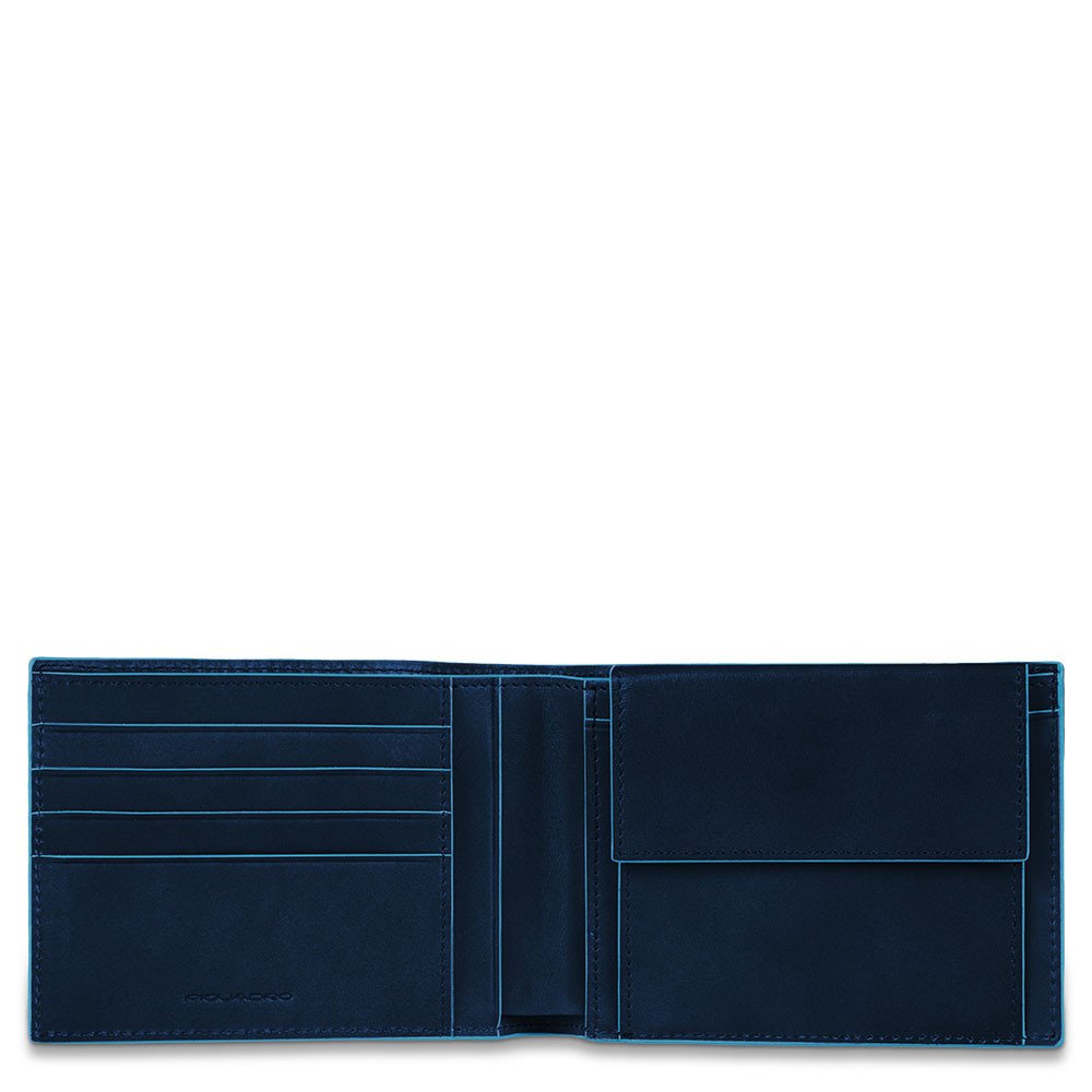 Portafoglio uomo con portamonete in pelle Blue Square - Qshops (Piquadro)