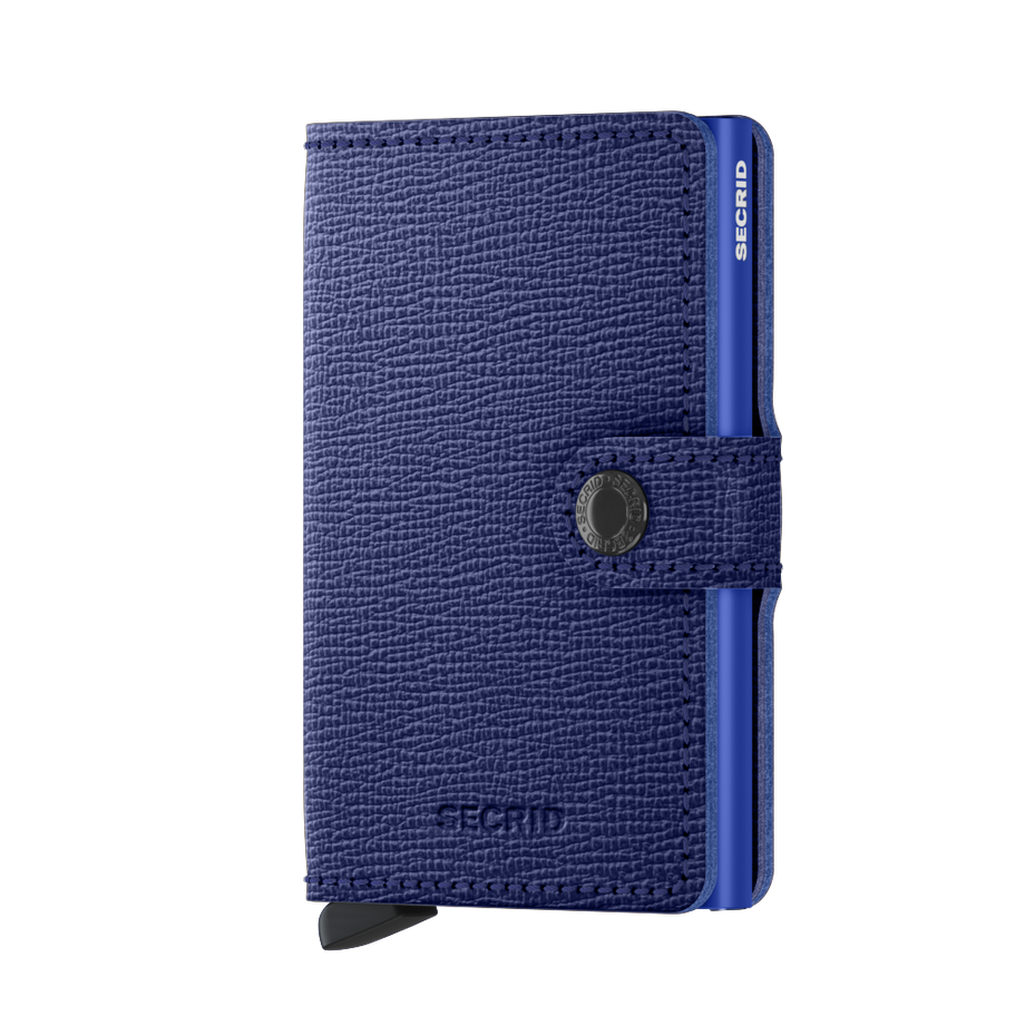 Secrid Portacarte blu in pelle Miniwallet Style Crisple Cobalt Qshops