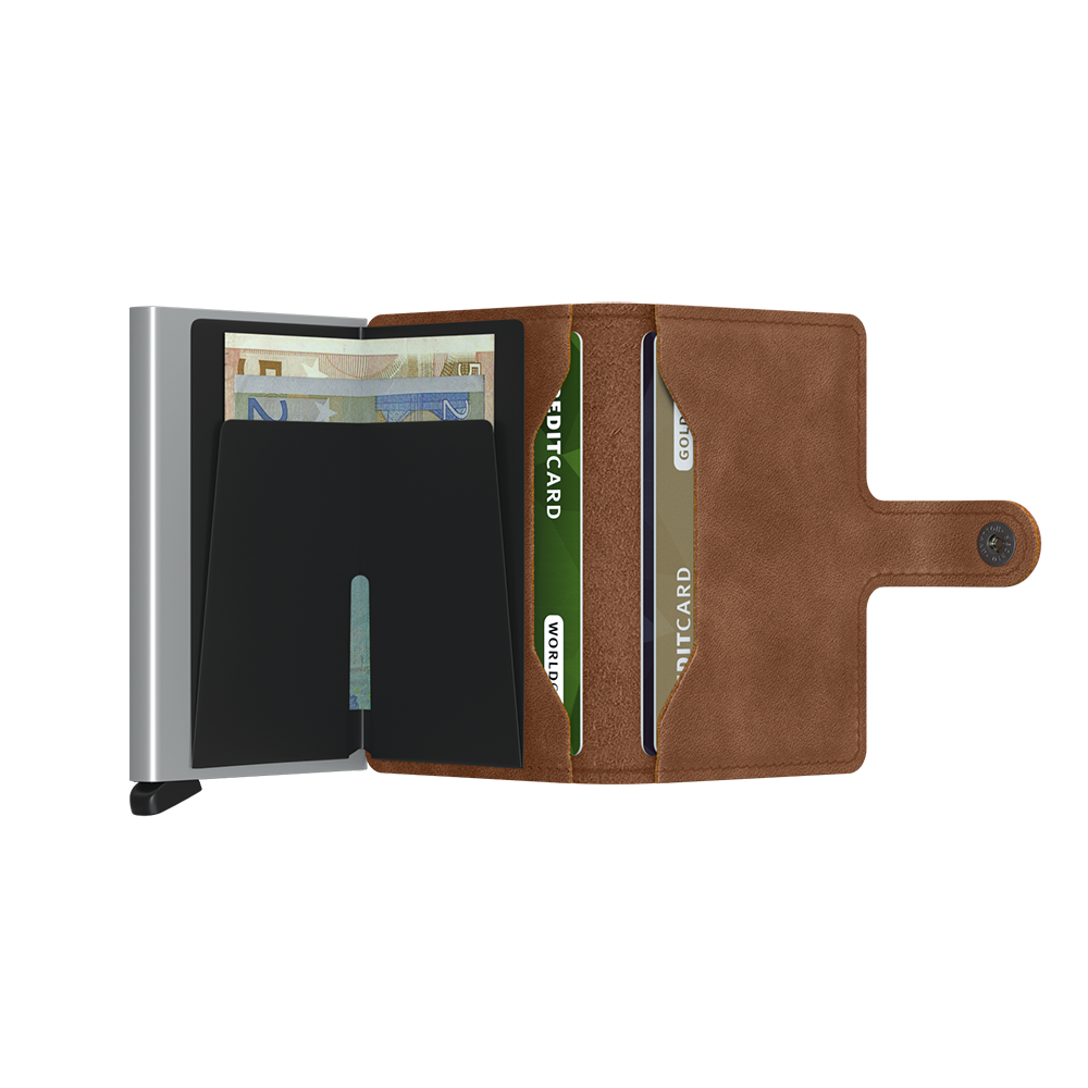 Miniwallet Style Vintage Cognac-Silver - Qshops (Secrid)