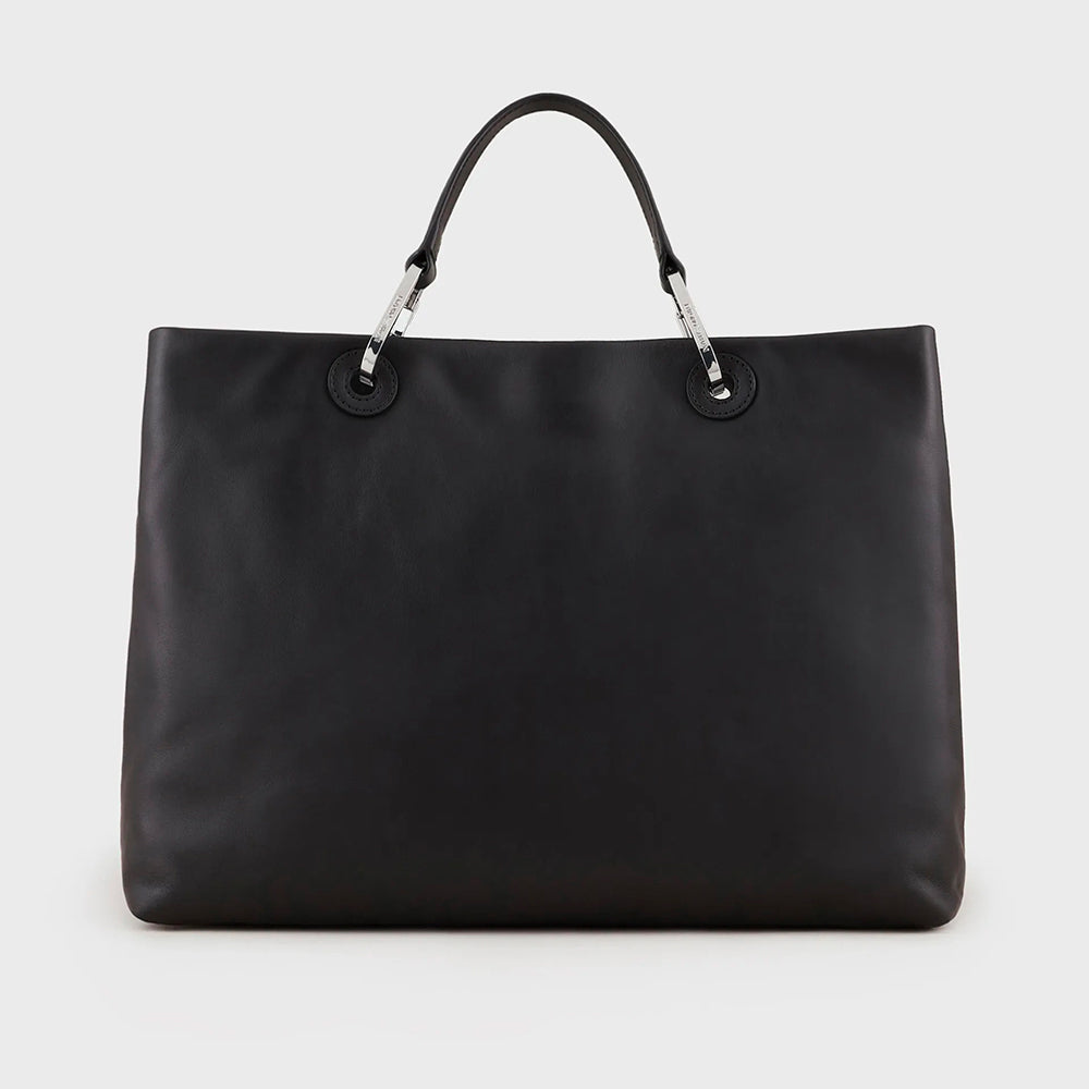 Shopper MyEA Bag media in pelle ecologica Nero - Qshops (Emporio Armani)