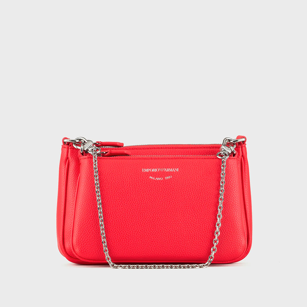 Mini bag doppia a tracolla stampa cervo Rosso - Qshops (Emporio Armani)