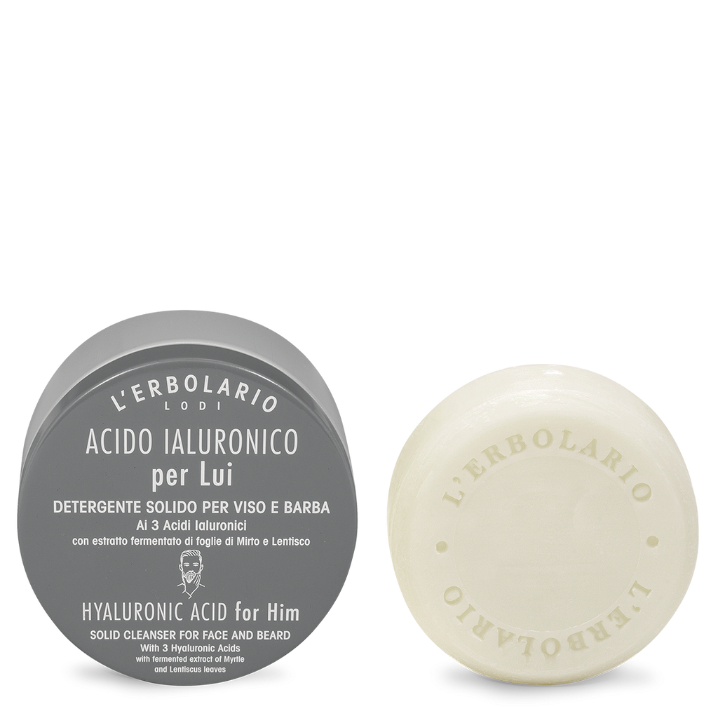 Acido Ialuronico Per Lui - Detergente Solido per Viso e Barba 60 g - Qshops (L’Erbolario)