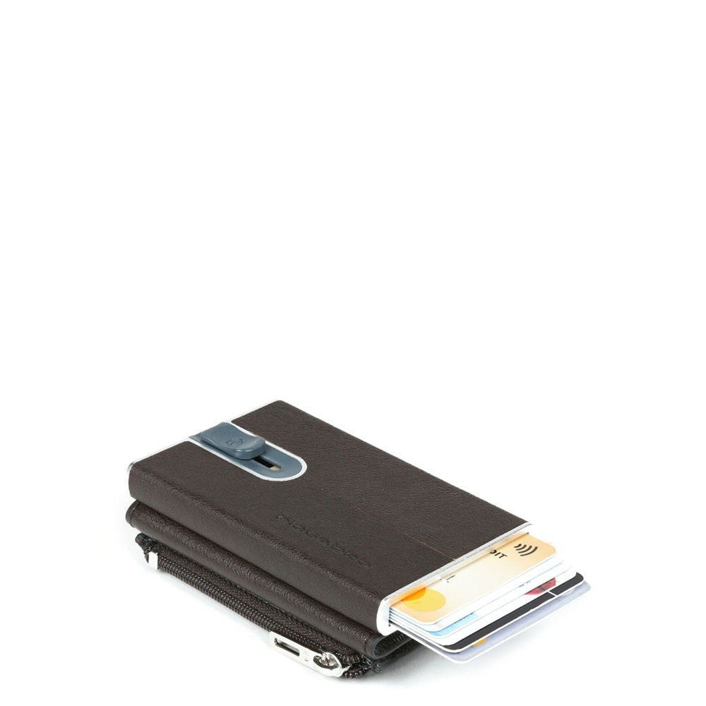 Compact wallet per banconote e carte di credito co Black Square Testa di Moro - Qshops (Piquadro)
